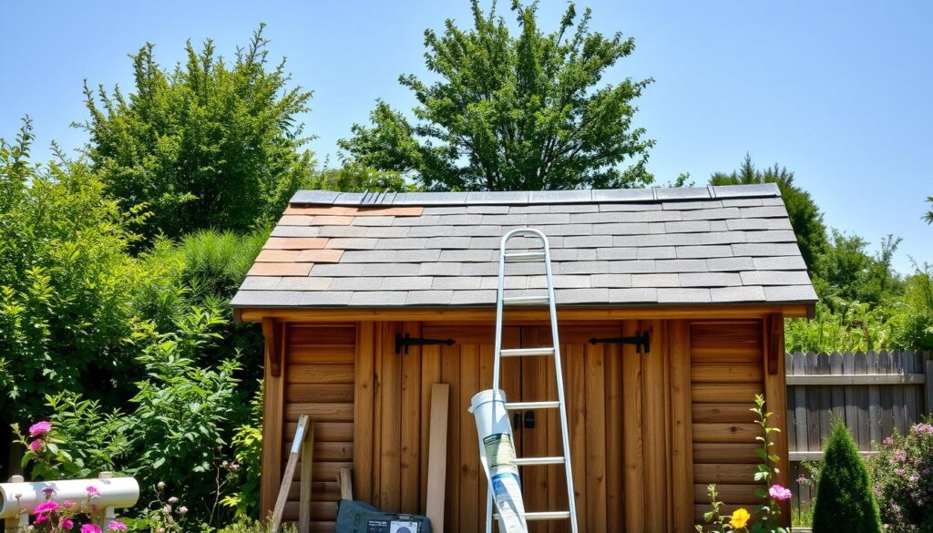 Gartenhausdach renovieren Wartung