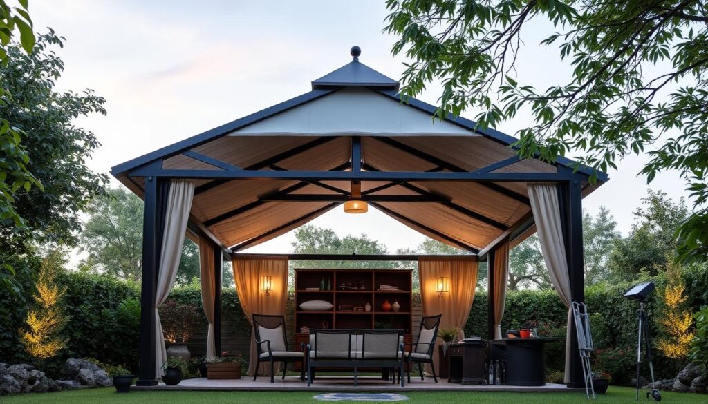 Pavillon mit Überdachung Pflege