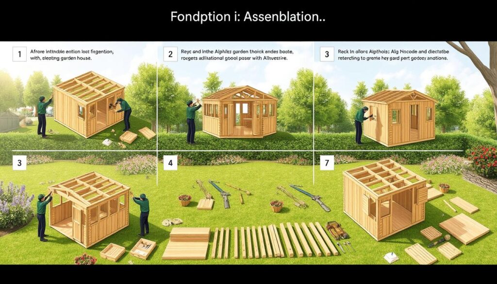 Alpholz Gartenhaus Aufbau Schritt für Schritt