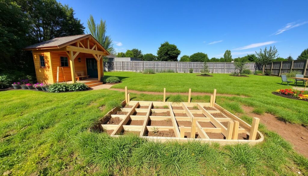 Fundamente für Holz-Gartenhäuser